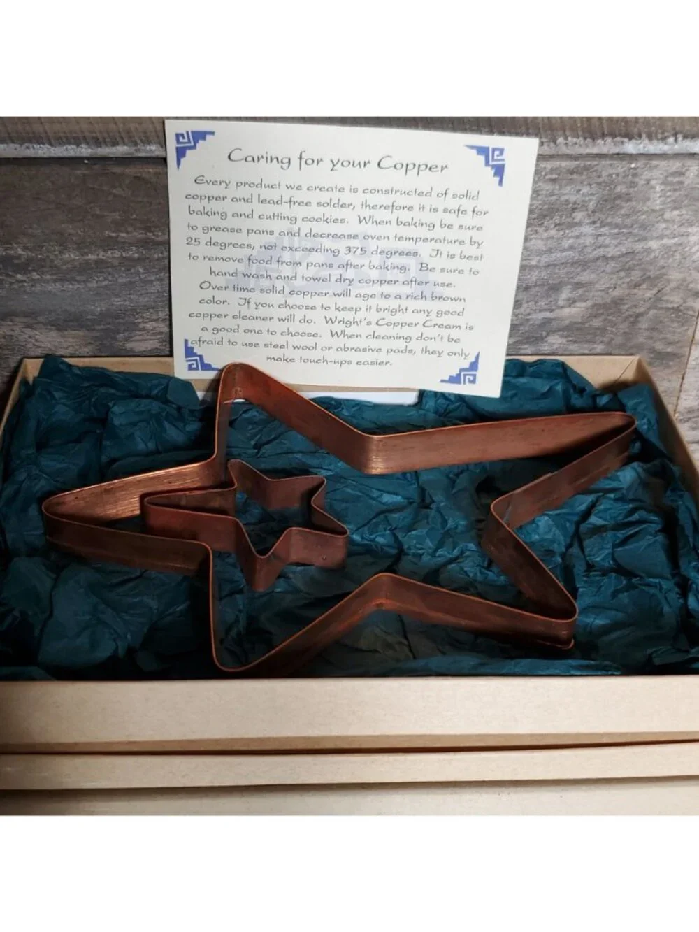 Star Shaped Copper Cookie Cutter Set For Baking & Decorating Handmade